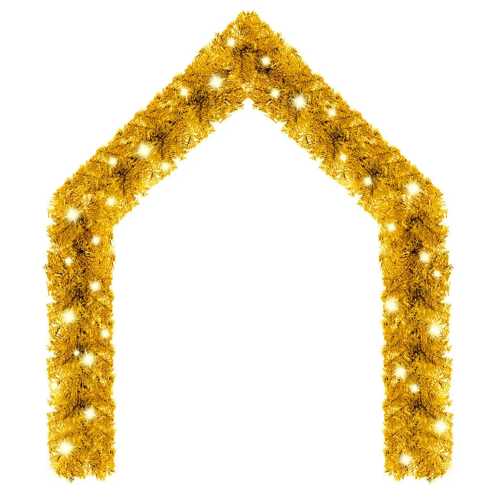 Premium Artesanal Grinalda de Natal com luzes LED 5 m dourado