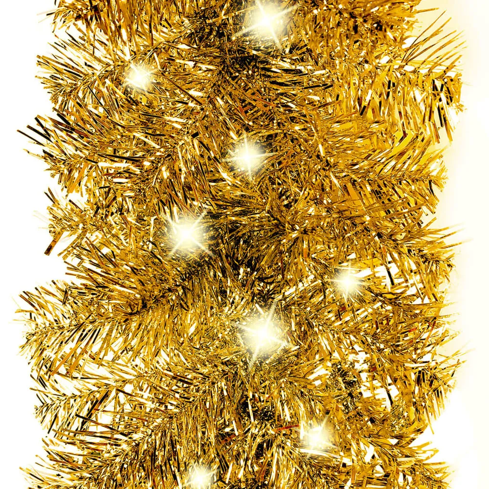 Premium Artesanal Grinalda de Natal com luzes LED 5 m dourado