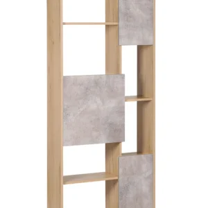 Caixa Decorativa de Bookcase Light Wood Grey GRADA