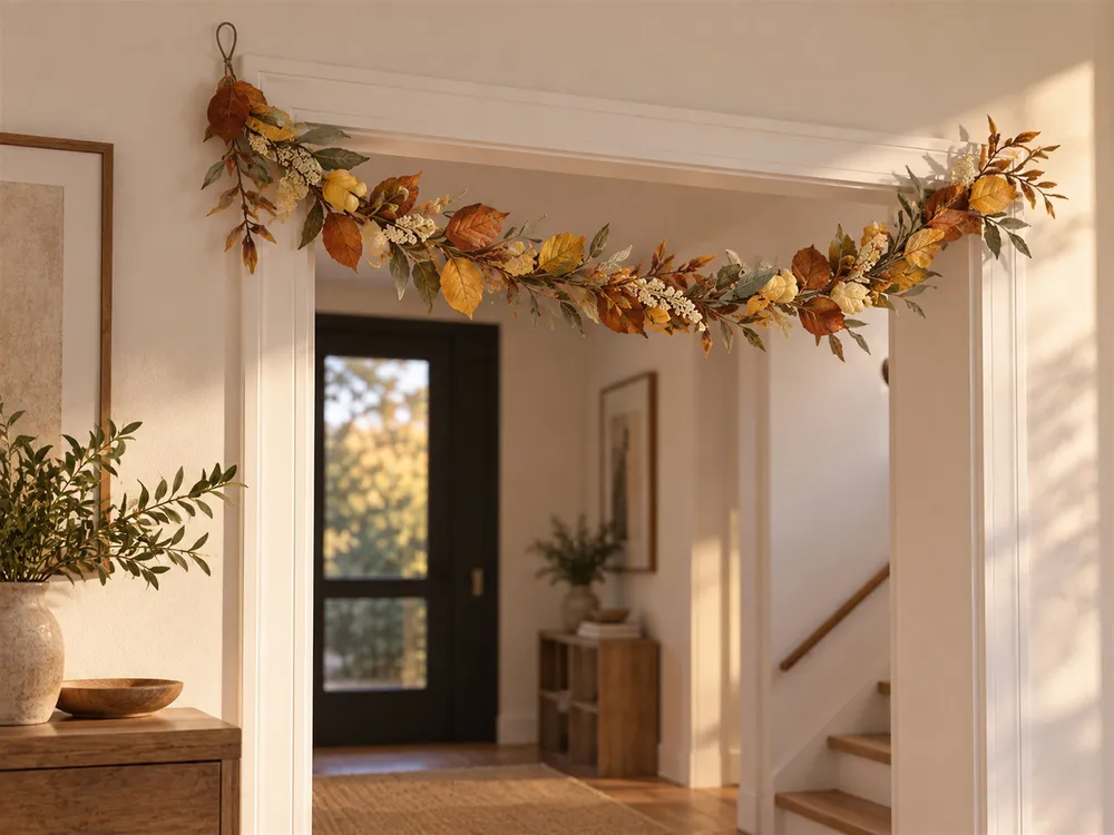 Premium Artesanal Guirlanda de Natal laranja 150 cm MARBELLA