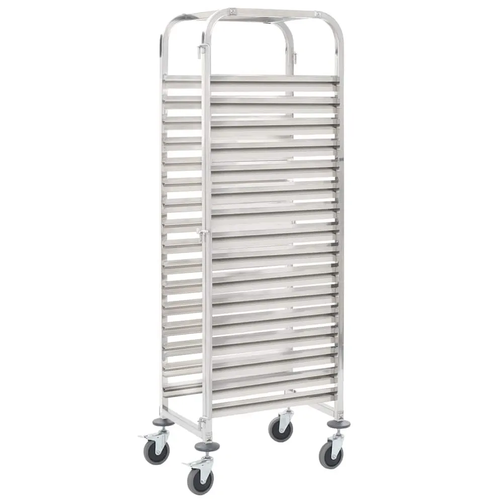 Carrinho cozinha para 16 bandejas 38x55x163 cm ço inoxidável