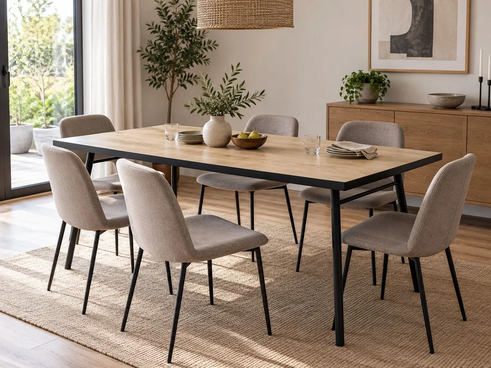 Dining Table 180 x 90 cm Light Wood Ébano IVORIE