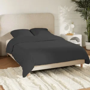 Jogo cama cetim 108 fios/cm², capa edredão 240x260 cm + 2 fronhas 63x63 cm cinza - TALORA Palacio