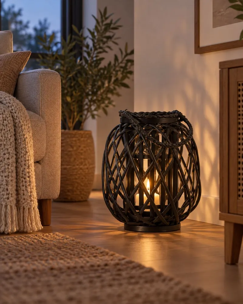 Lantern MAURITIUS Wood Negro | Entrega Rápida