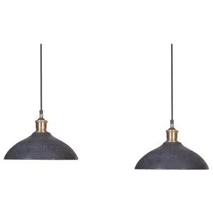 2 Light Mango Wood Pendant Lamp Negro CHEYYAR
