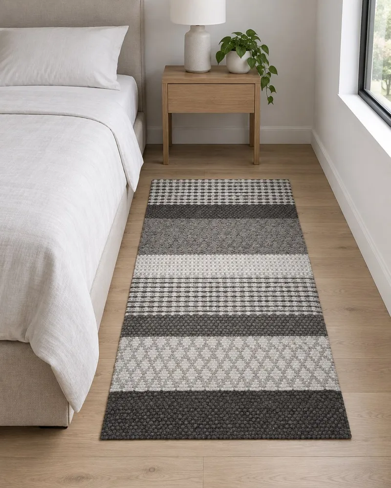 Wool Area Rug 80 x 150 cm Grey AKKAYA