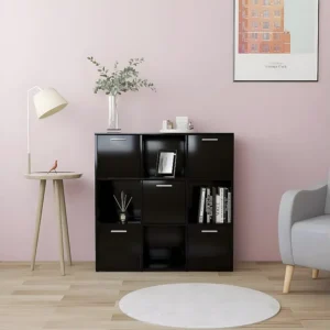 Estante 90x30x90 cm contraplacado preto da Coleção Vintage