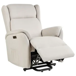 Electric Recliner Chair ELEGY Fabric Cream em Verde Sálvia