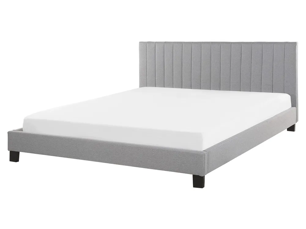 Fabric EU King Size Bed Light Grey POITIERS para Presente