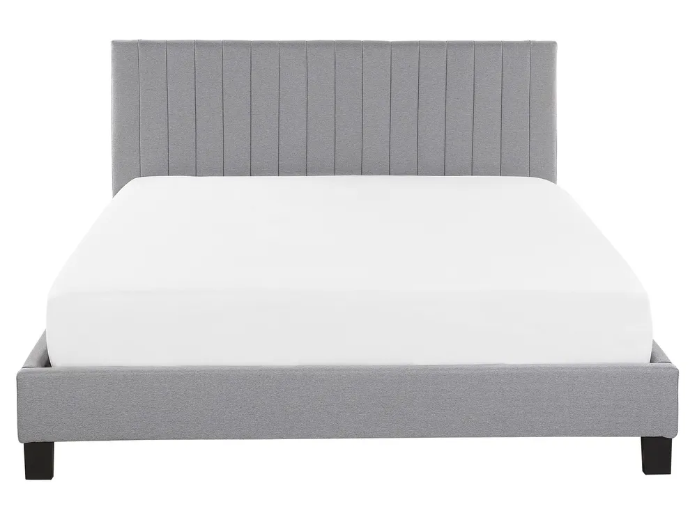Fabric EU King Size Bed Light Grey POITIERS para Presente