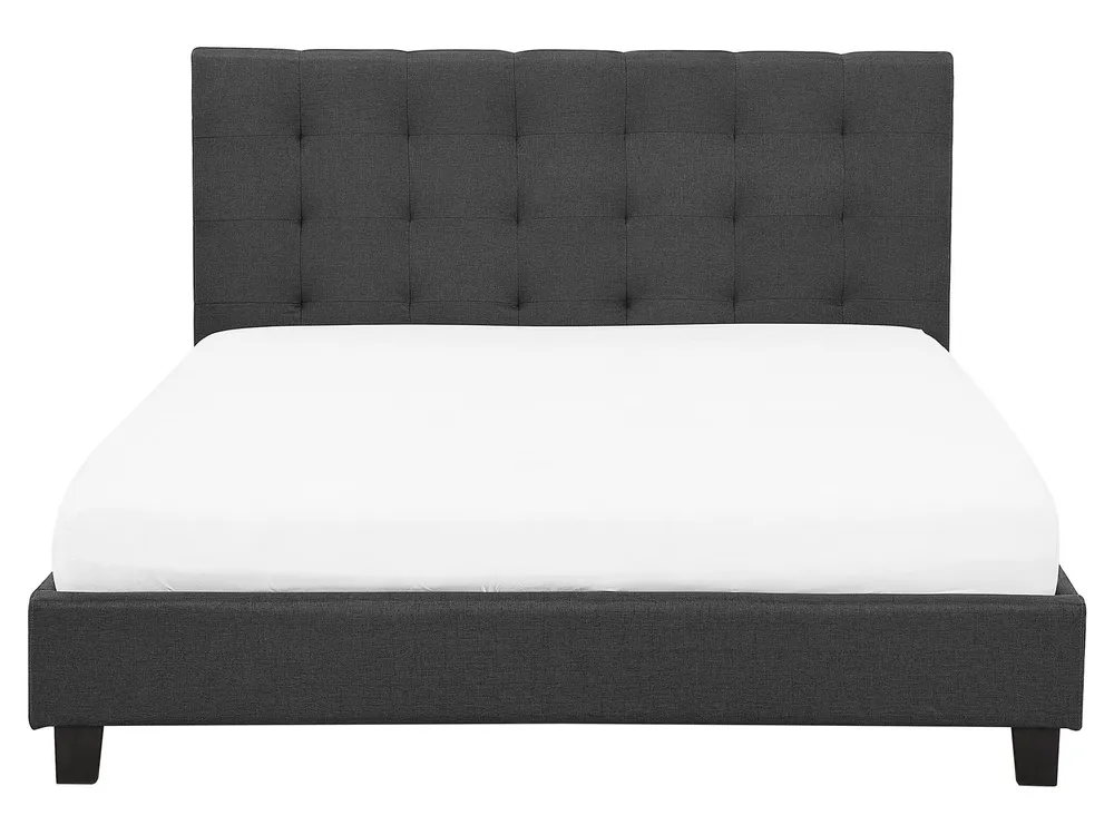 Fronha de Linho Fabric EU King Size Bed Grey LA ROCHELLE