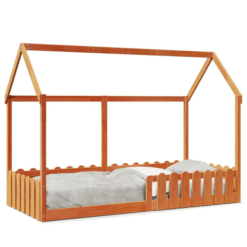 Lençol Infantil Cama infantil formato casa 90x200 cm pinho maciço castanho-mel