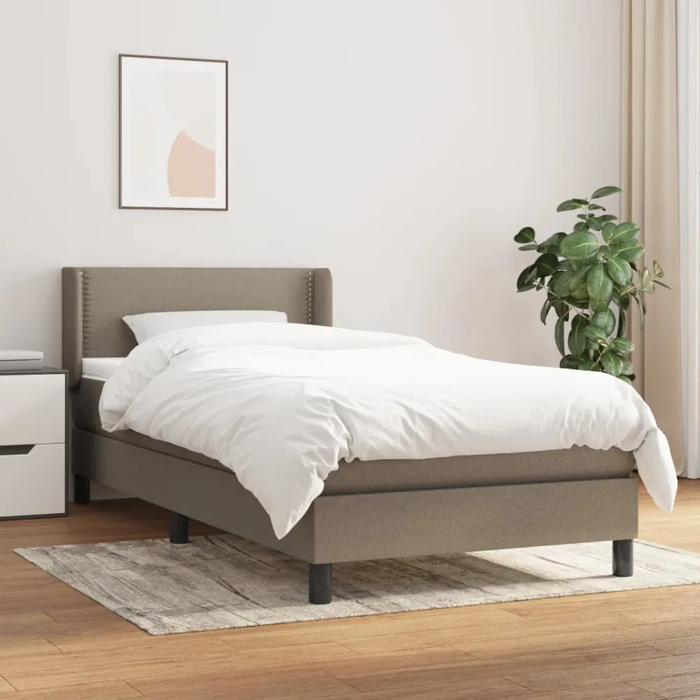Cama com molasemcolchão 90x190 cm tecido castanho-acinzentado compatible Travesseiro 50x70