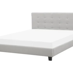 Fabric EU Super King Size Bed Light Grey LA ROCHELLE - Conjunto 4 Peças