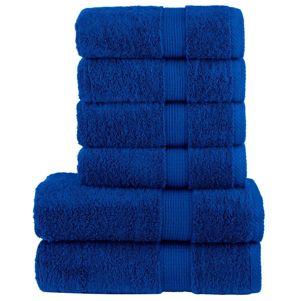 6pcs Conjunto toalhas banho superior SOLUND 600 gsm azul