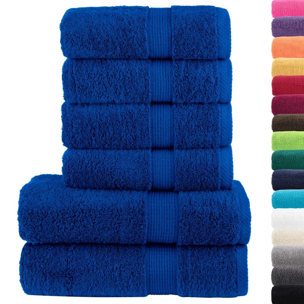 6pcs Conjunto toalhas banho superior SOLUND 600 gsm azul