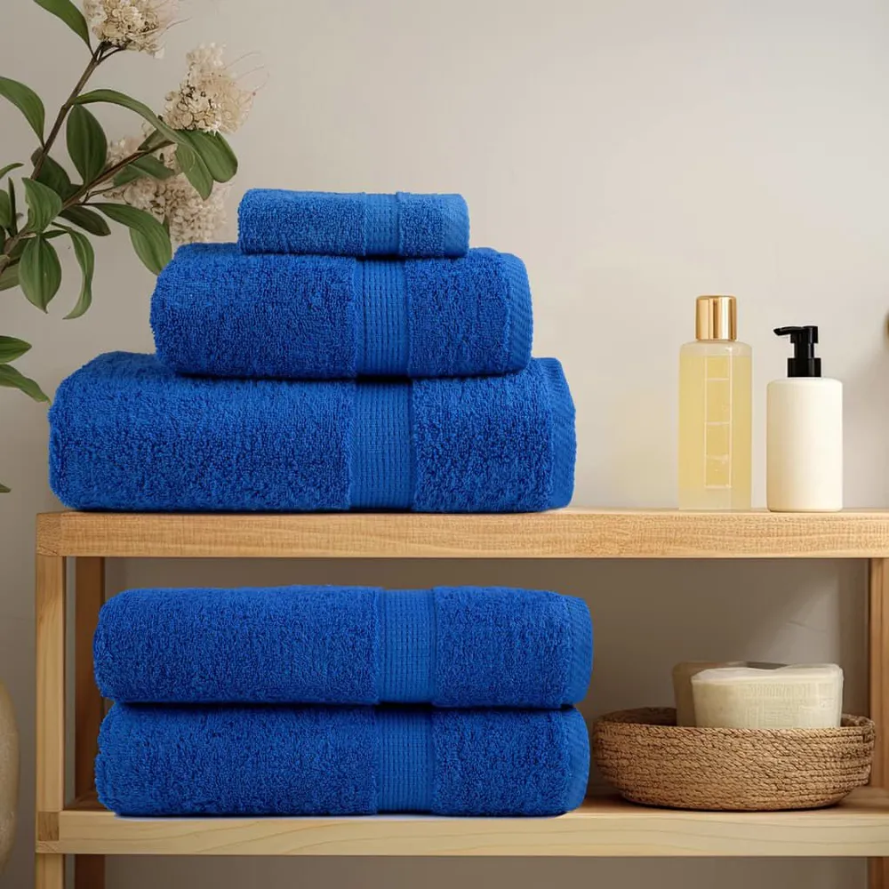 6pcs Conjunto toalhas banho superior SOLUND 600 gsm azul