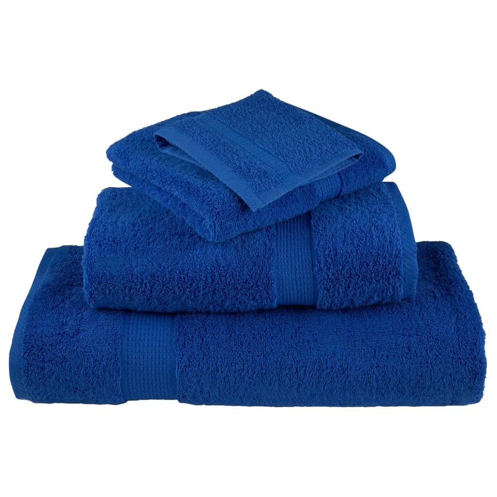 6pcs Conjunto toalhas banho superior SOLUND 600 gsm azul