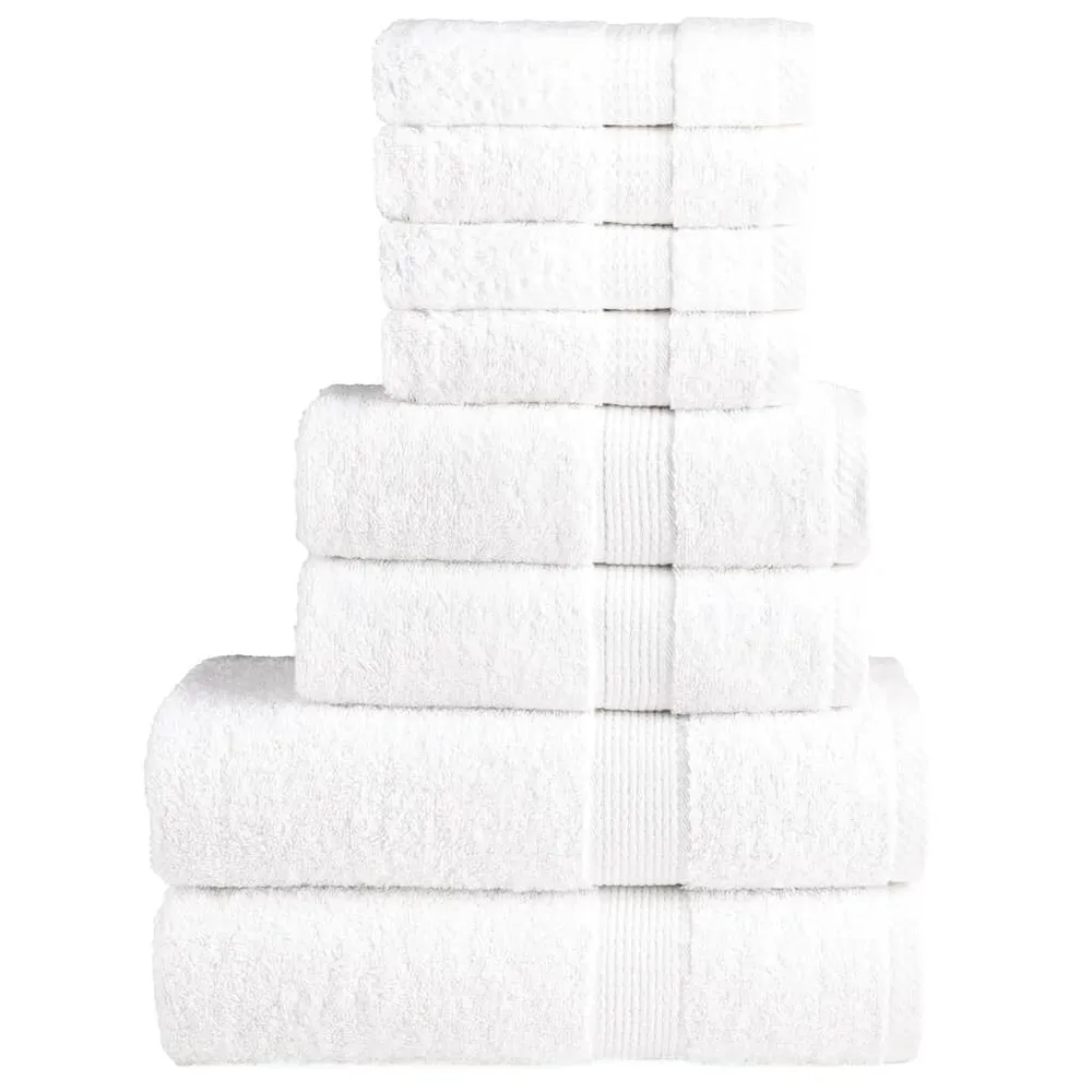 Conjunto Completo de Toalhas 8pcs Conjunto toalhas banho superior SOLUND 600 gsm branco