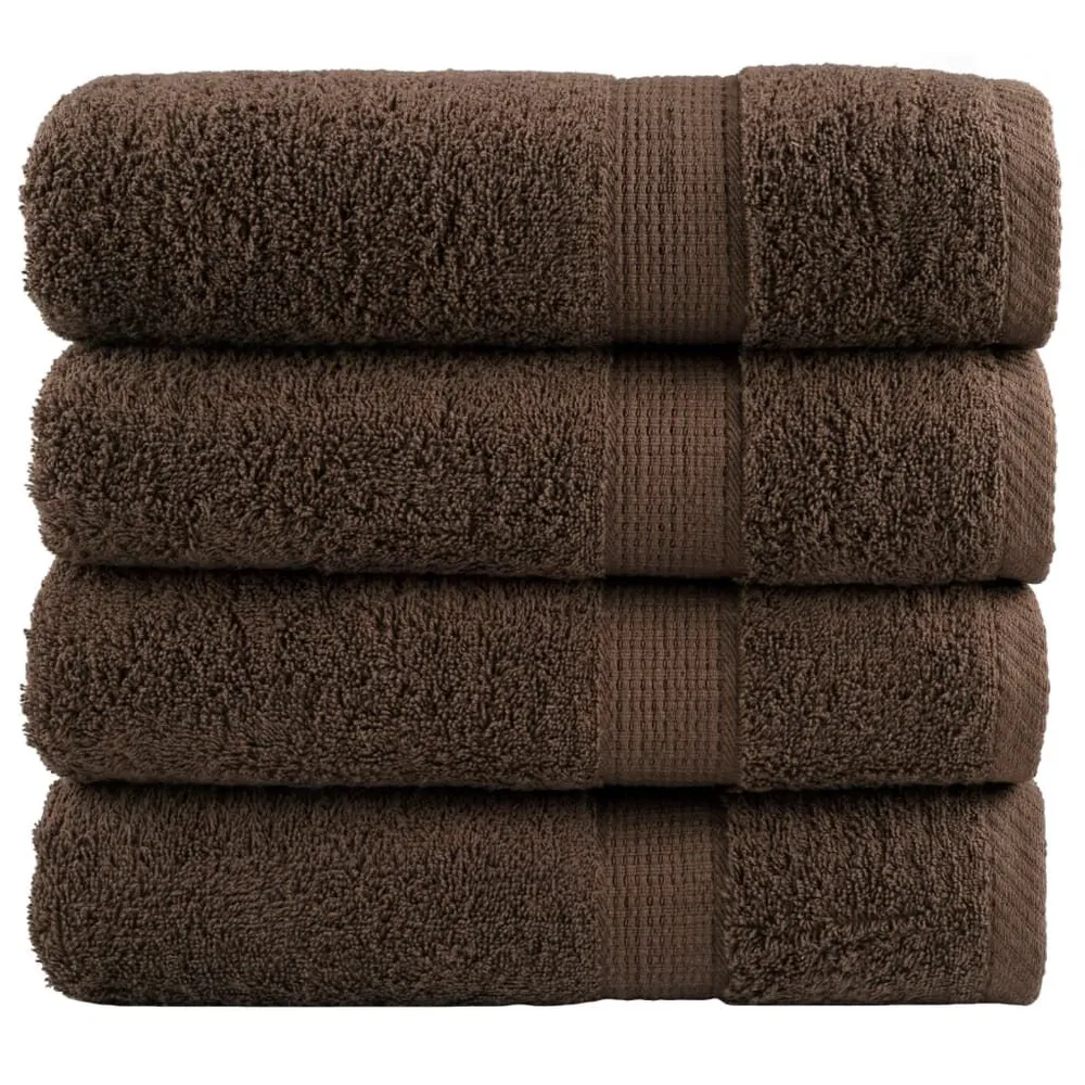 Conjunto Completo de Toalhas Toalhas de banho exclusivo SOLUND 4pcs 100x150cm 600gsm castanho