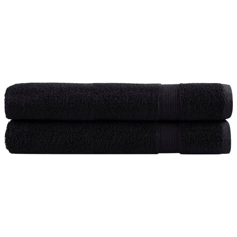 Toalha de Rosto Toalhas de sauna superior SOLUND 2pcs 80x200 cm 600 gsm preto