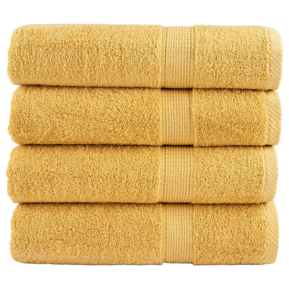 Toalhas de banho diferenciado SOLUND 4pcs 100x150cm 600gsm dourado para Família
