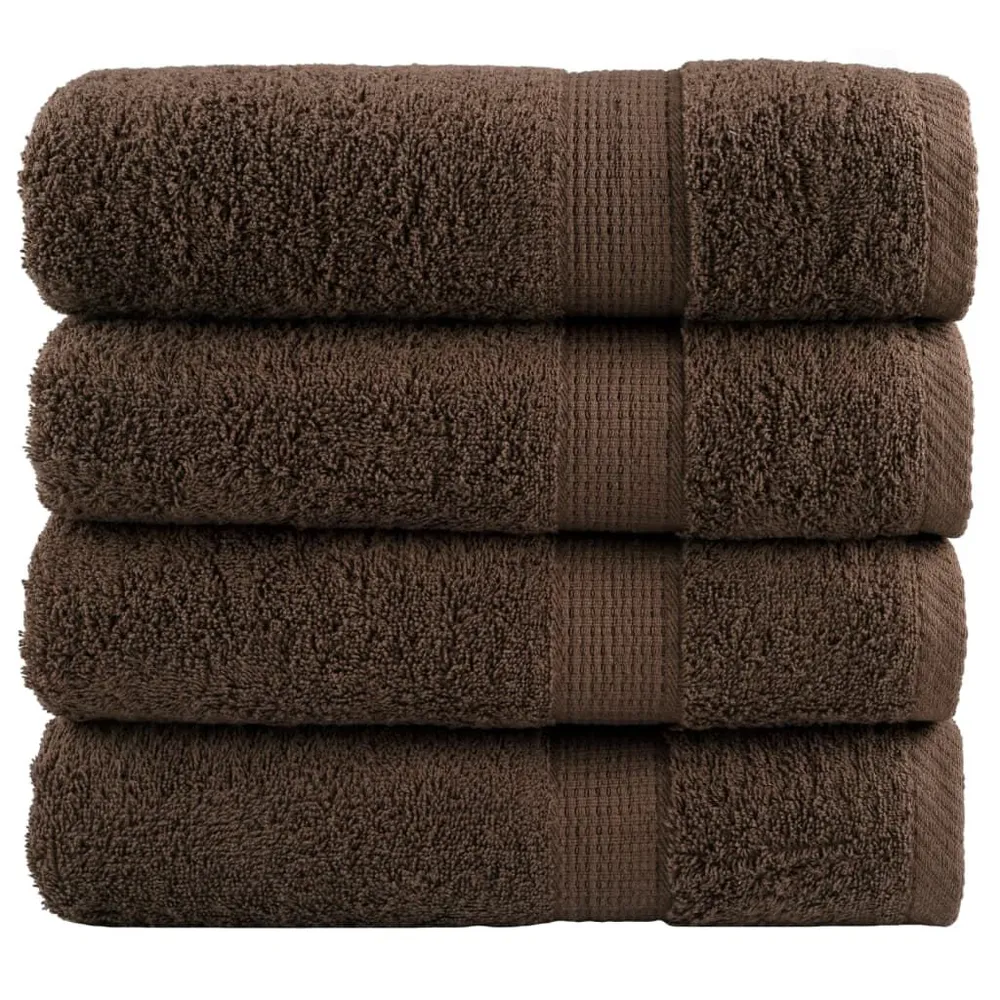 Toalhas de banho diferenciado SOLUND 4pcs 70x140cm 600 gsm castanho - Toalha de Banho de Alta Qualidade