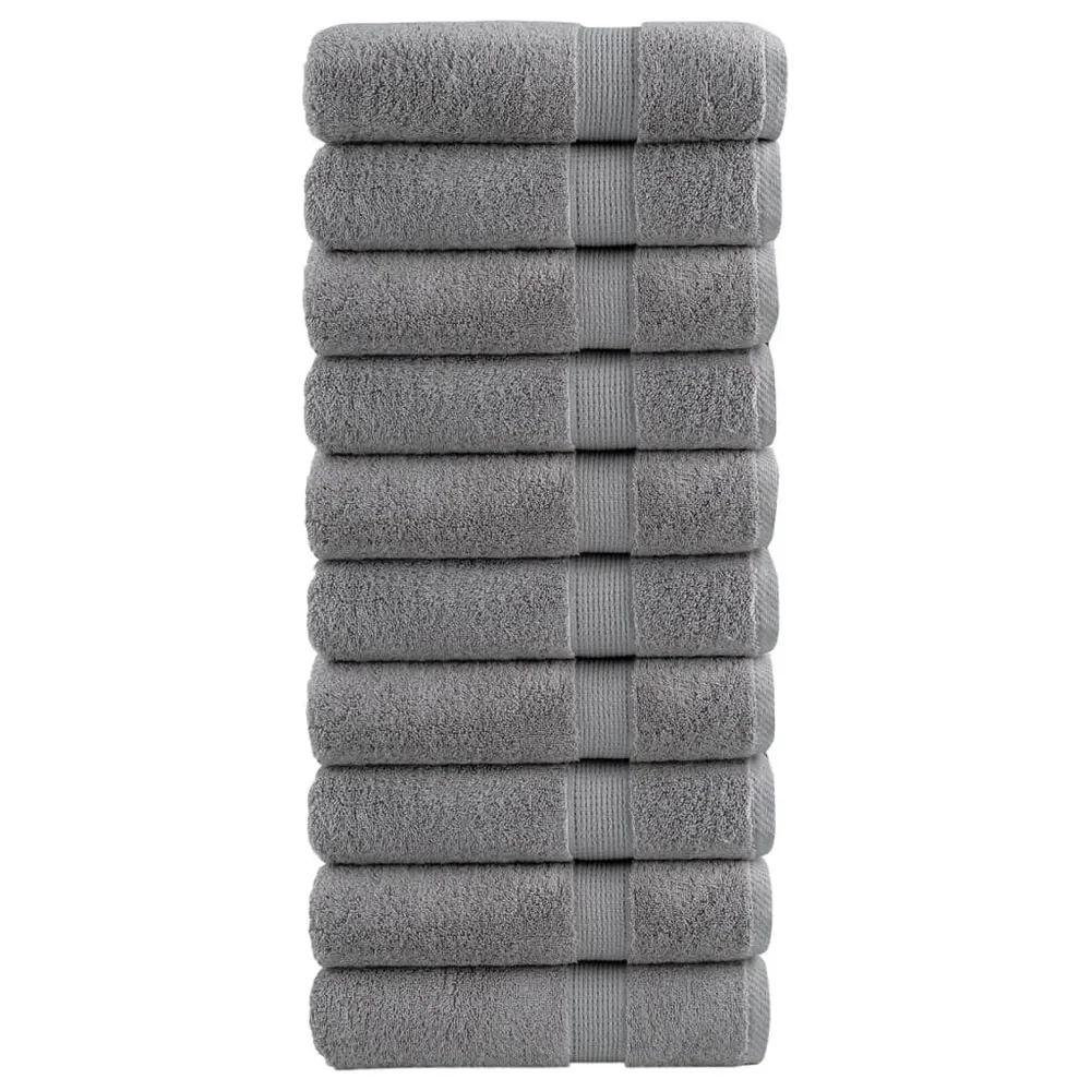 Toalhas banho seleto SOLUND 10pcs 100x150cm 600gsm cinzento Tamanho Grande 100x150 cm