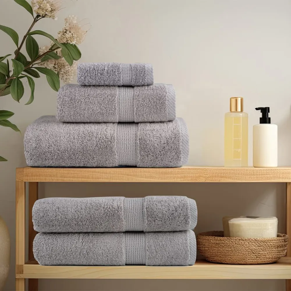 Toalhas banho seleto SOLUND 10pcs 100x150cm 600gsm cinzento Tamanho Grande 100x150 cm