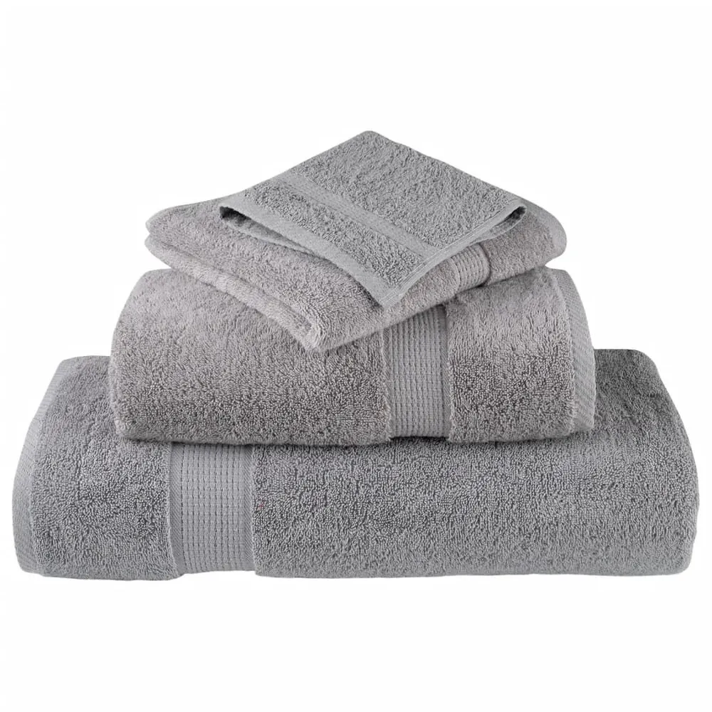 Toalhas banho seleto SOLUND 10pcs 100x150cm 600gsm cinzento Tamanho Grande 100x150 cm