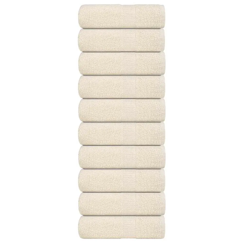 Toalhas de bidé 10 pcs 30x50 cm 360 gsm 100% algodão creme Peso 600 g/m²