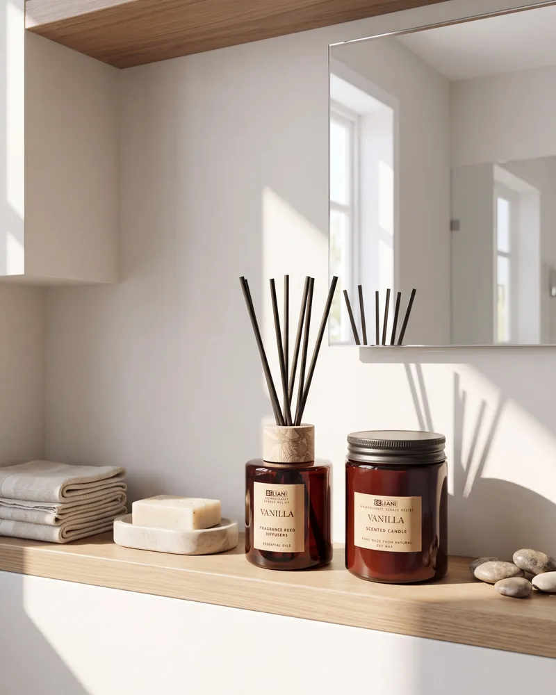 Scented Candle Fragrance Reed Diffuser DARK ELEGANCE Soy Wax Floral Notes