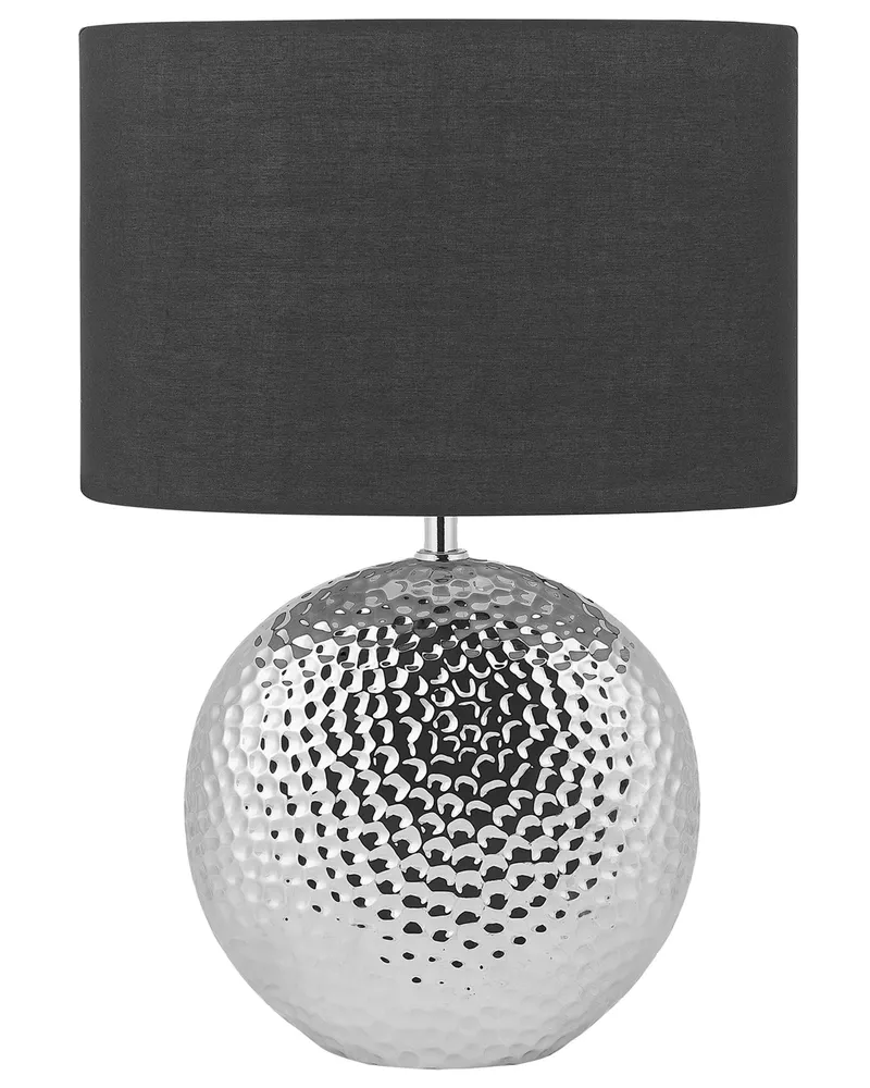 Candeeiro de mesa em cerâmica prateada e preto 51 cm NASVA