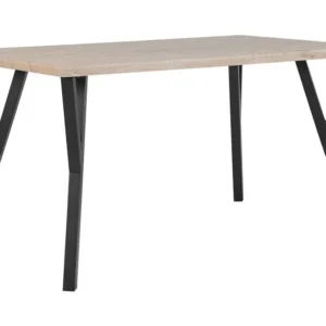 Mesa de jantar castanha clara com preto 140 x 80 cm BRAVO com 12 Peças Inclusas