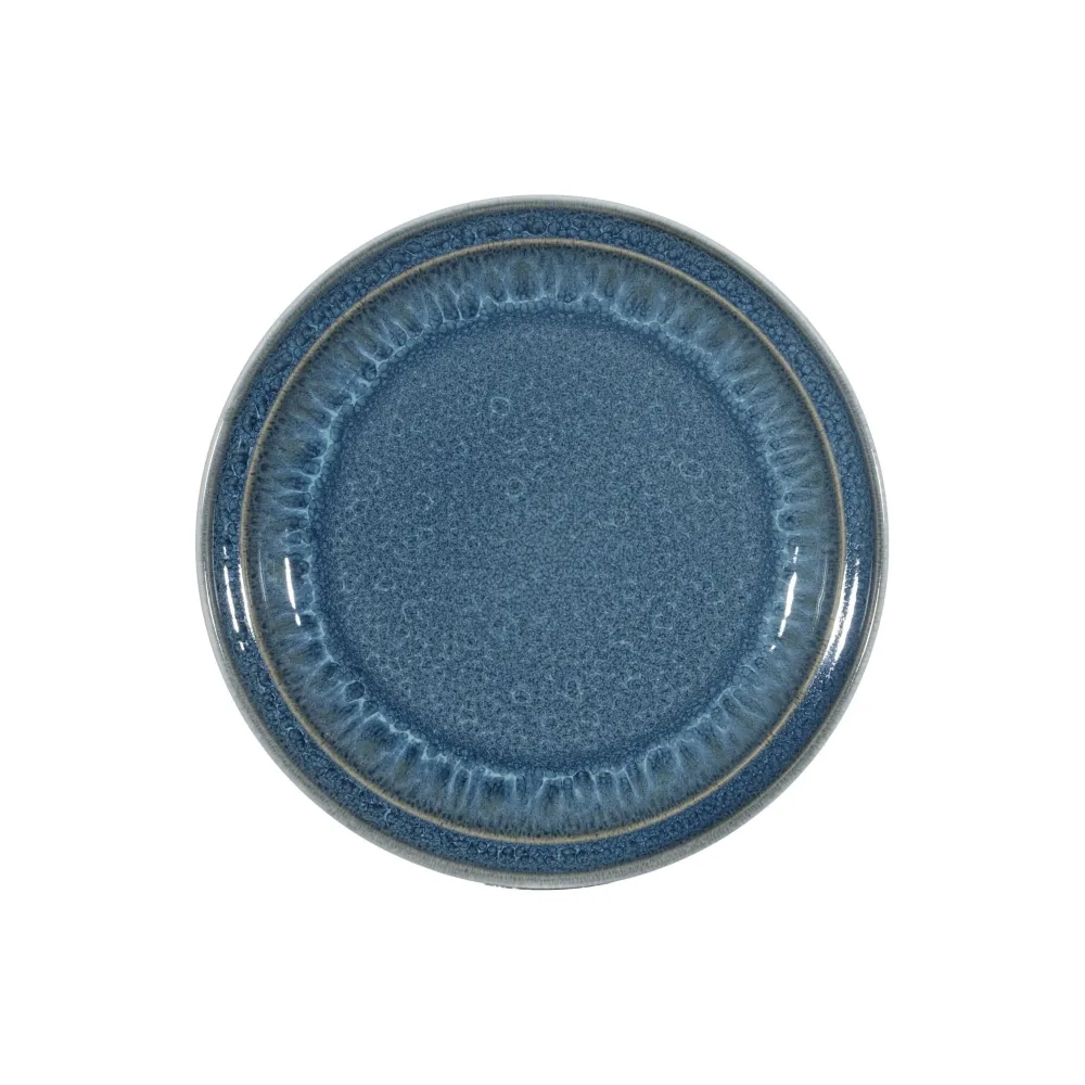 Prato Sobremesa Grés Redondo 20,2cm Reativo Azul Loulé