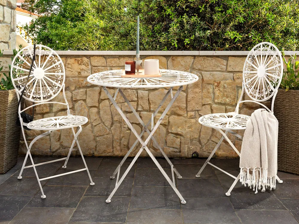 Round Table Folding Table Coffee Table Iron Marfim SCAFA