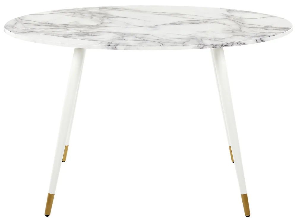 Serviço de Chá Mesa de jantar efeito de mármore e branco 120 x 70 GUTIERE
