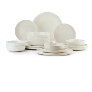 Serviço de mesa 16 peças Ammeli 100% Porcelana manchada Branco creme