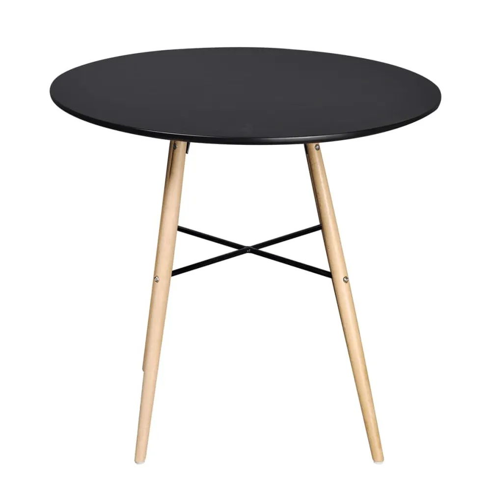 Taç para Vinho Mesa de jantar redonda MDF preto