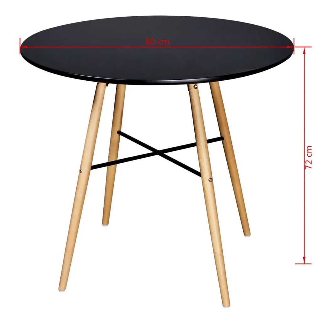 Taç para Vinho Mesa de jantar redonda MDF preto