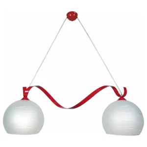 Lustre TOSEL ACTUELLE vidro feixe vermelho D100 x H35 cm