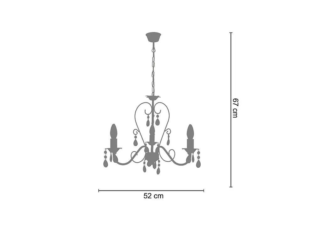 Lustre TOSEL PAMPILLES C lâmpada decorativa braço claro D52 x H67 cm