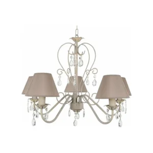 Lustre TOSEL PAMPILLES tecido braço acinzentado D60 x H90 cm