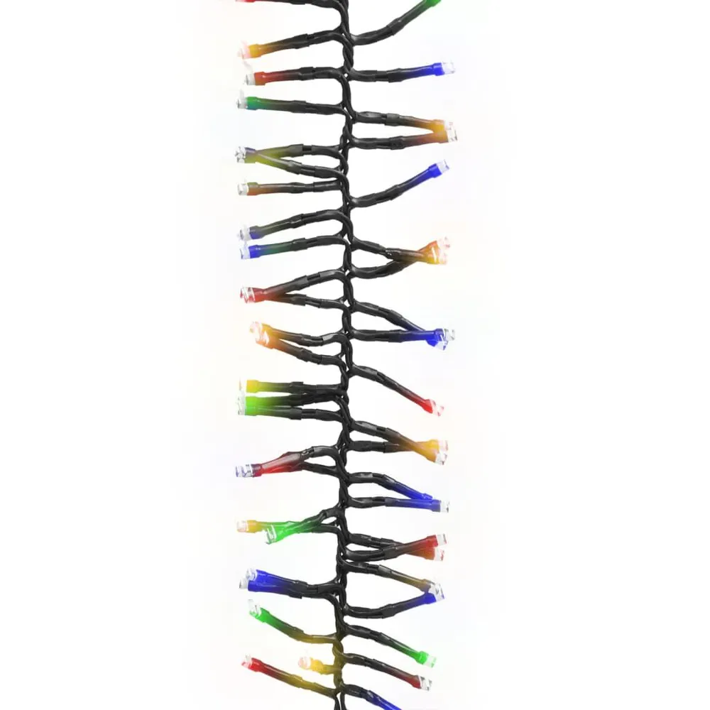 Cordão de luzes agrupadas 400 luzes LED 7,4 m PVC multicolorido vidaXL