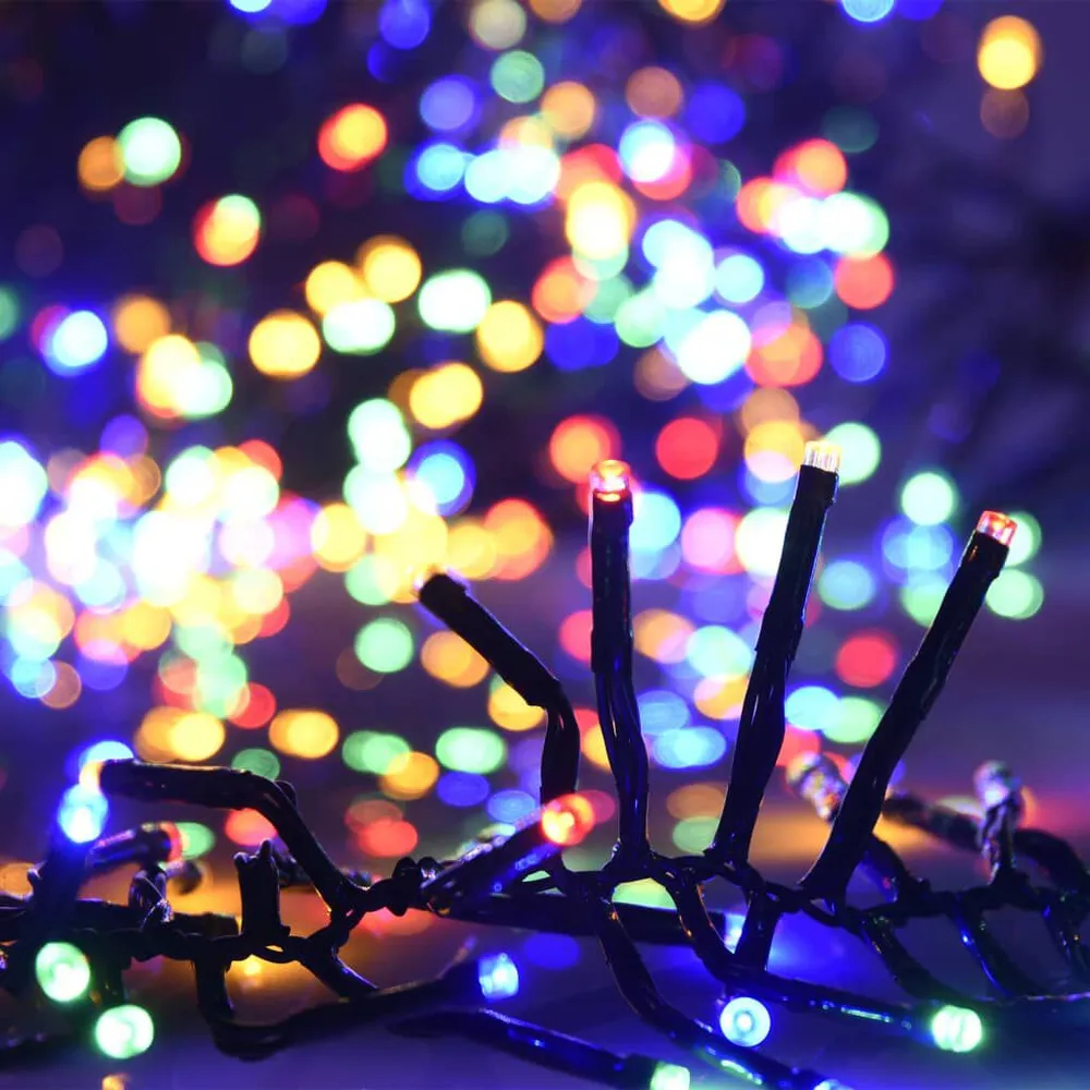 Cordão de luzes agrupadas 400 luzes LED 7,4 m PVC multicolorido vidaXL