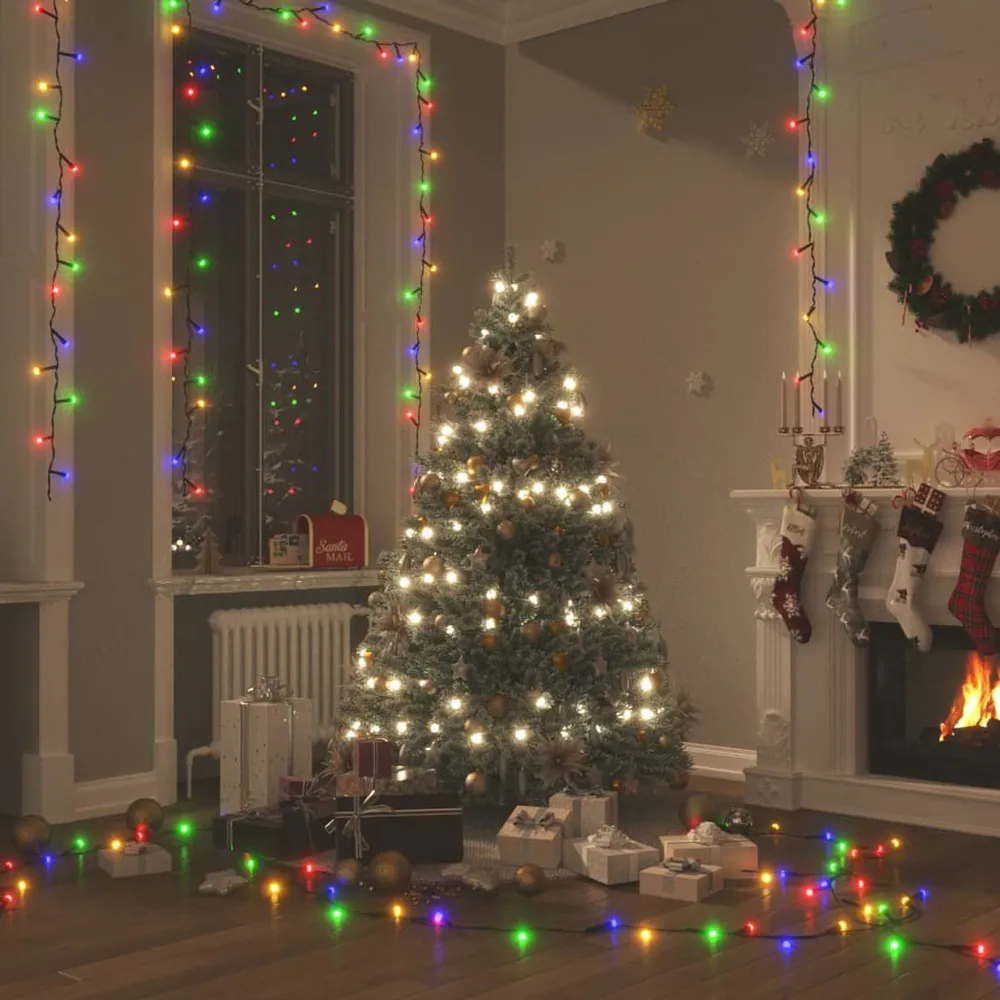 Cordão de luzes com 300 luzes LED 30 m PVC multicolorido vidaXL