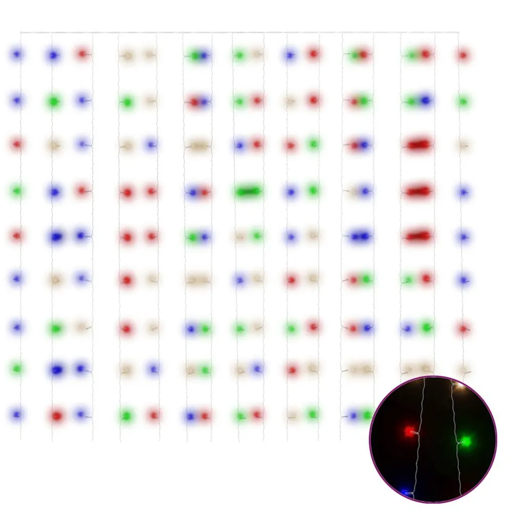 Cortina iluminação 300 luzes LED 3x3 m 8 funções colorido vidaXL