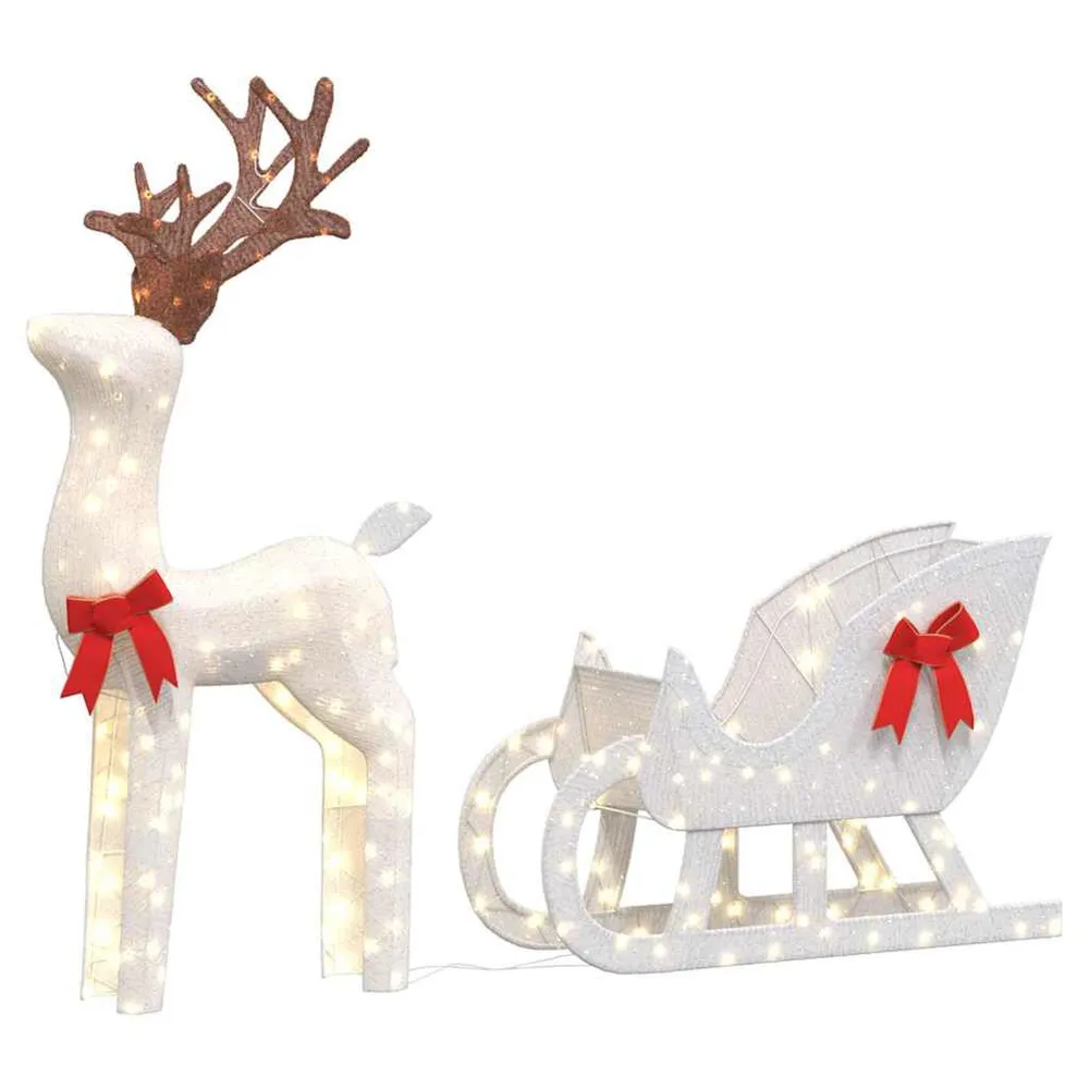 Decoração de Natal renas e trenó 100 LEDs branco frio vidaXL