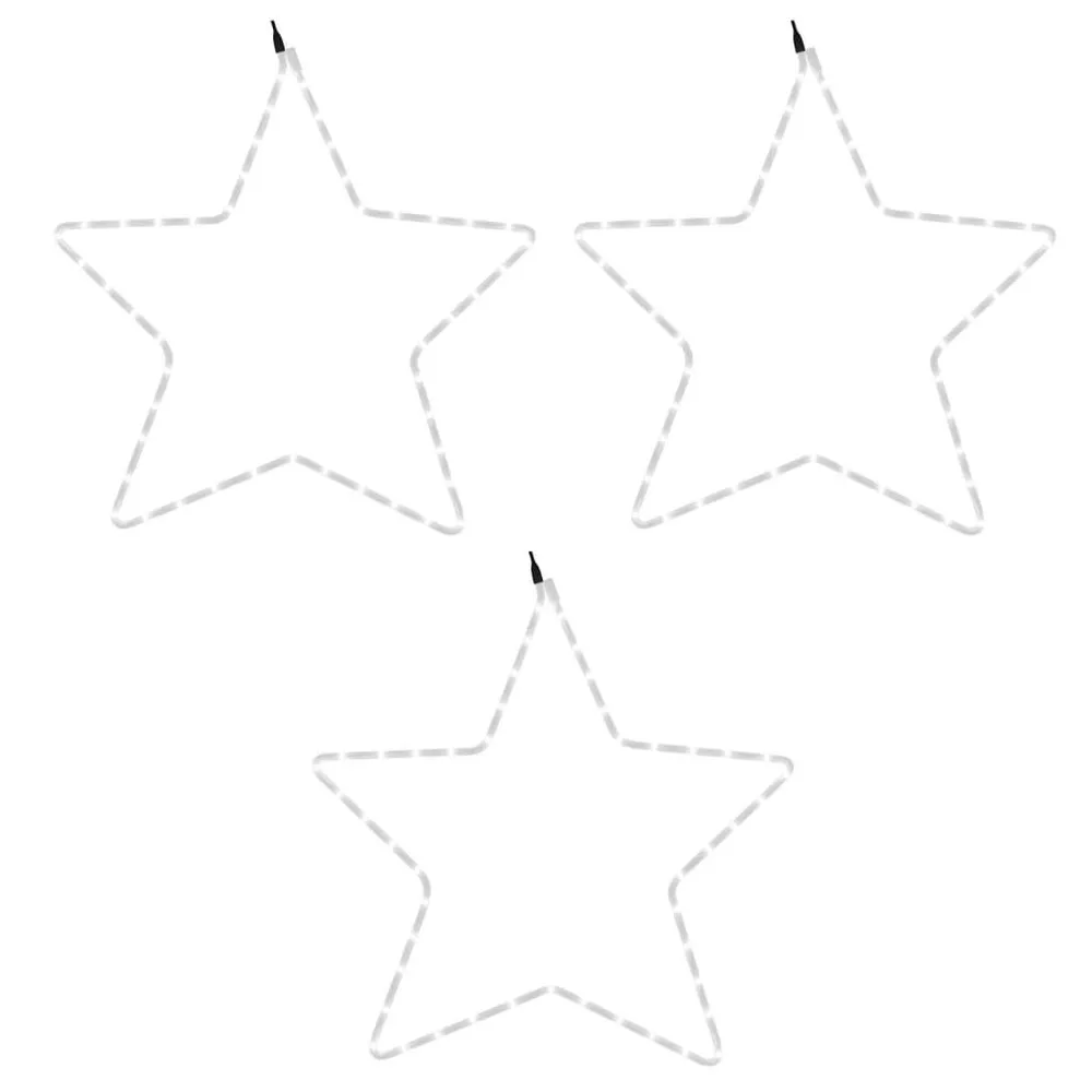Figura natalícia de estrelas + 48 LEDs 3pcs 56 cm branco quente vidaXL