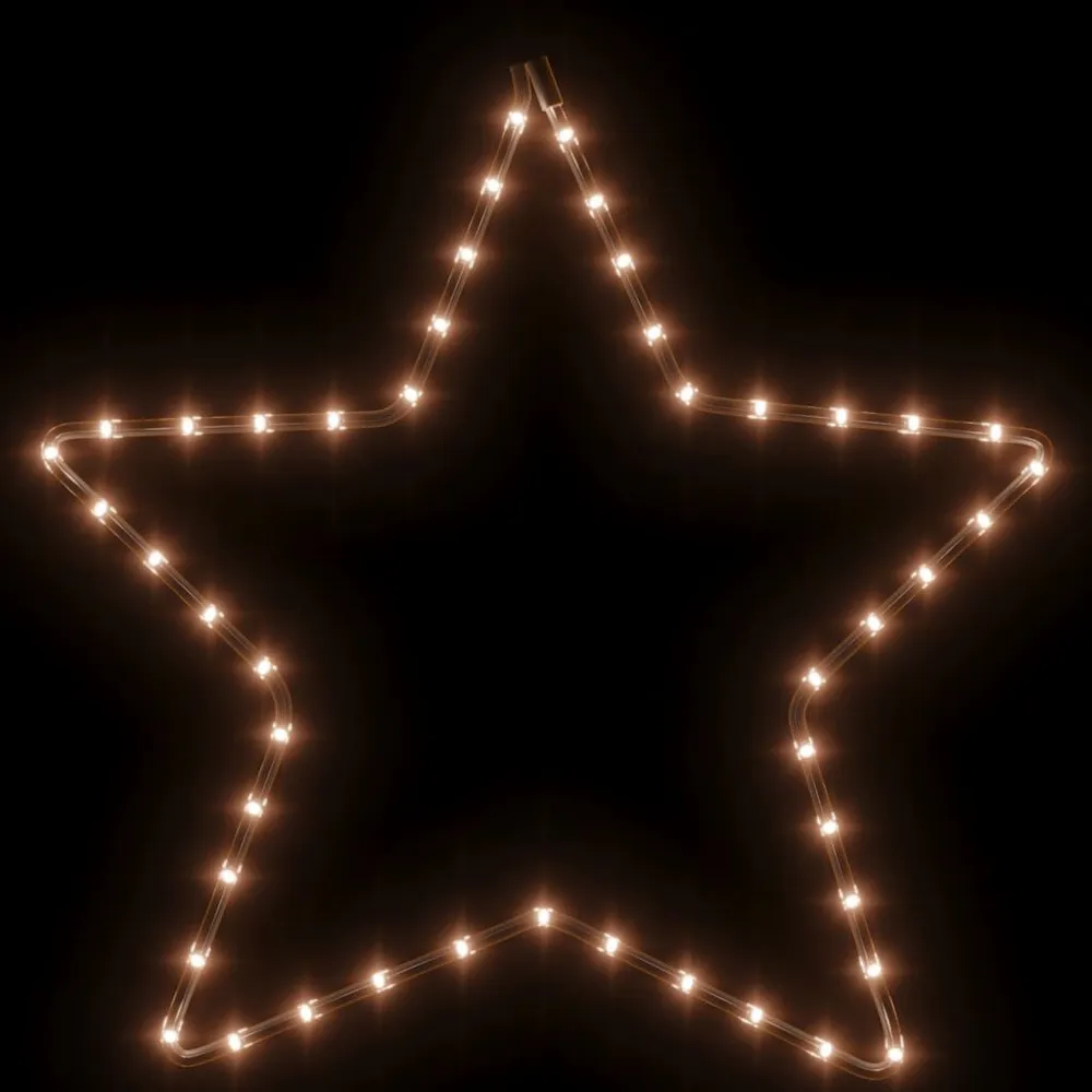 Figura natalícia de estrelas + 48 LEDs 3pcs 56 cm branco quente vidaXL